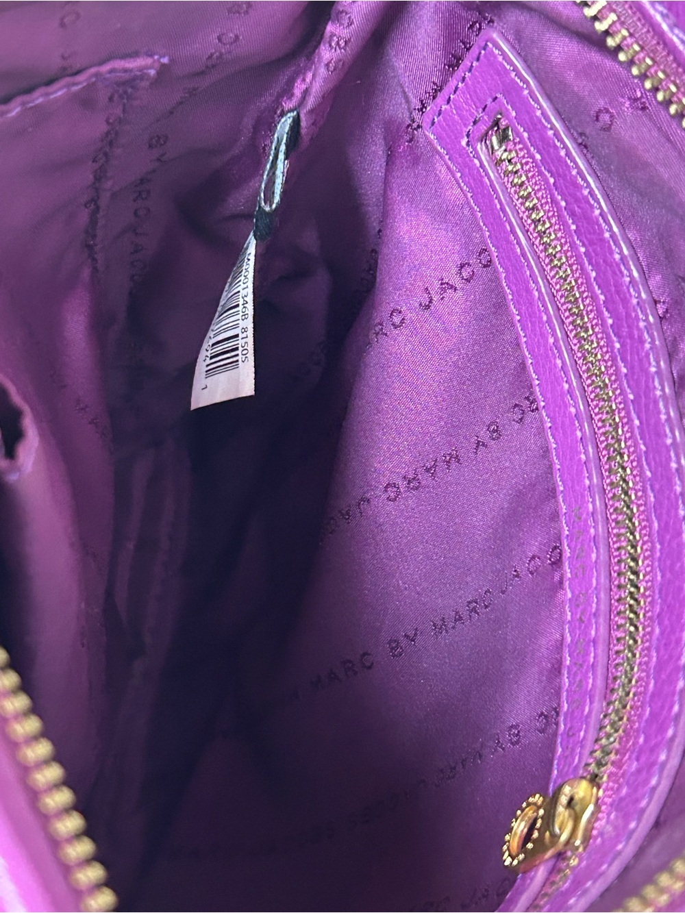 Marc by Marc Jacobs Purple Leather Crossbody Bag Approximately 10 x 9.5 - Picture 10 of 15